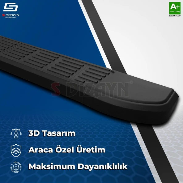 Ford Custom 2 Uzun Şase S-Line Siyah Yan Basamak 263 Cm 2023 Üzeri A+ Kalite - 4