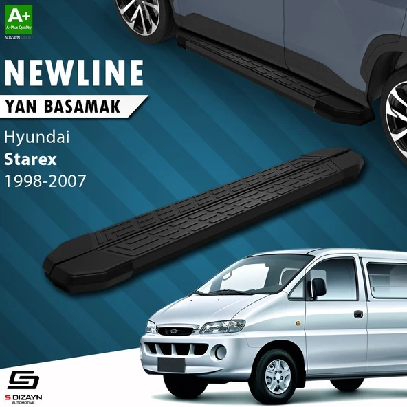 S-Dizayn Hyundai H-1 Starex Uzun Şase NewLine Siyah Yan Basamak 213 Cm 1998-2007 A+ Kalite ürün görseli