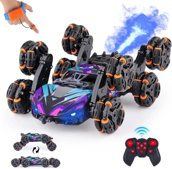 Nexbox Cool 8 Wheels El Kumandalı RC Akrobasi Araba Oyuncakları - Mor
