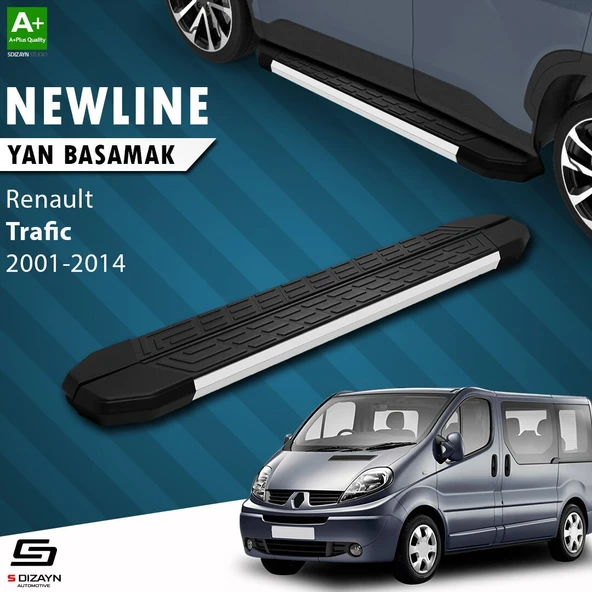 S-Dizayn Renault Trafic 2 Uzun Şase NewLine Aluminyum Yan Basamak 263 Cm 2001-2014 A+ Kalite