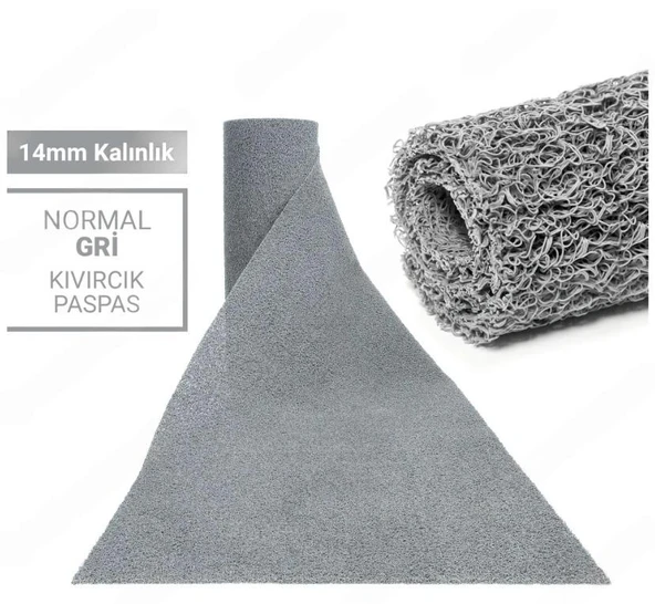 120X250CM GRİ KIVIRCIK PASPAS-HALI KAYMAZ YOLLUK LİDYA 14MM ürün görseli 1
