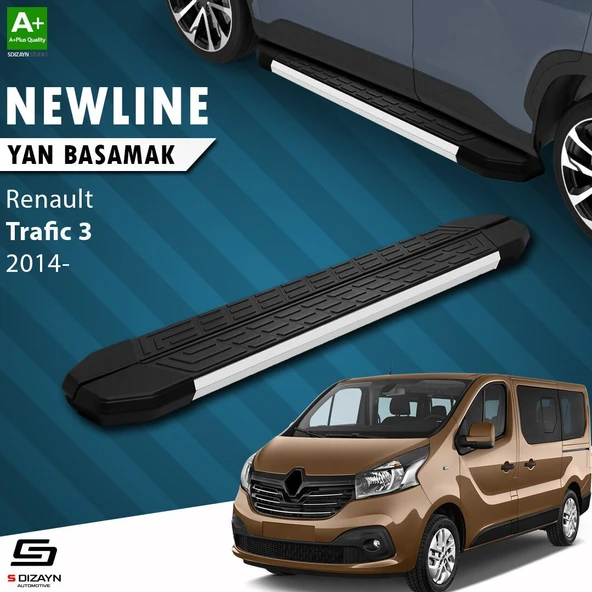 S-Dizayn Renault Trafic 3 Uzun Şase NewLine Aluminyum Yan Basamak 263 Cm 2014-2020 A+ Kalite ürün görseli