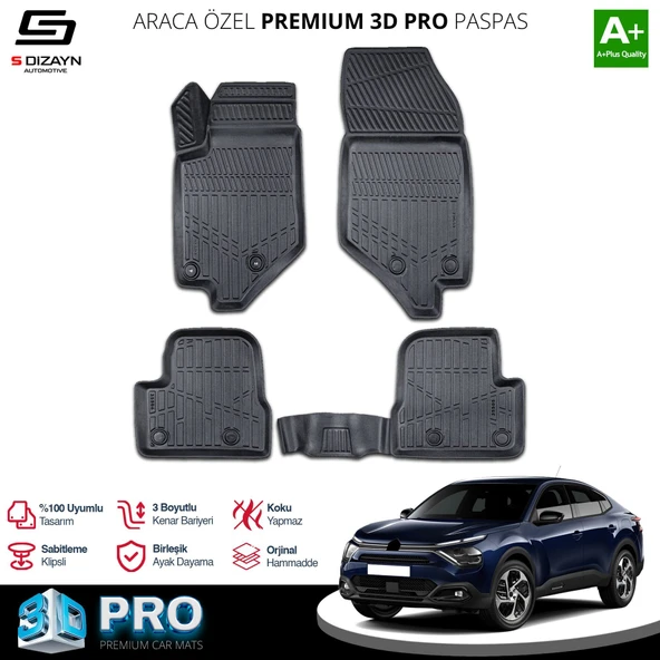 S-Dizayn Citroen C4X Elektrikli 3D Pro Havuzlu Paspas 2023 Üzeri A+ Kalite