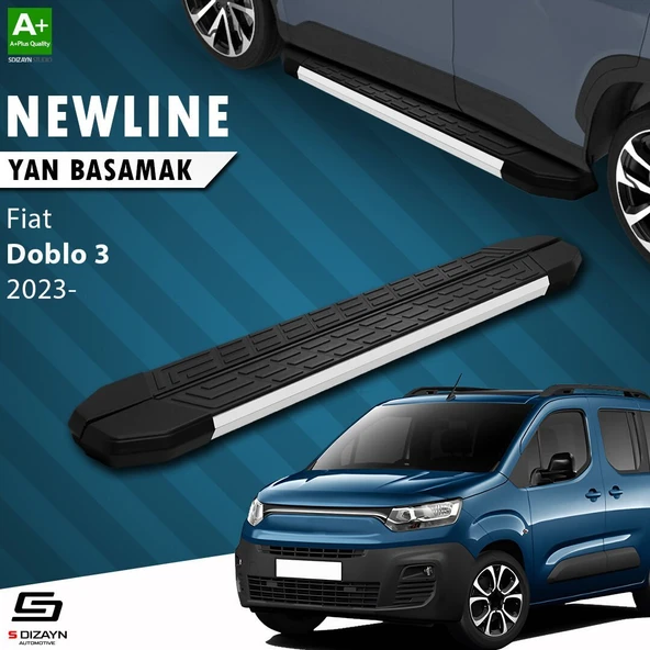 S-Dizayn Fiat Doblo 3 Uzun Şase NewLine Aluminyum Yan Basamak 213 Cm 2023 Üzeri A+ Kalite ürün görseli