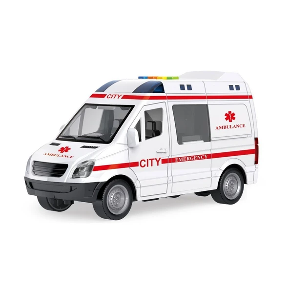 WY590E-F 1:16 Sürtmeli Sesli Işıklı Ambulans / Polis Arabası - 1 adet stokta olan gönderilir - 2