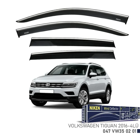Niken Volkswagen Uyumlu Tiguan 2016-2020 Kromlu Cam Rüzgarlığı 4'L - 1
