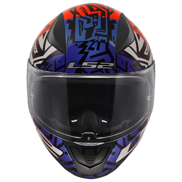 LS2 RAPID 2 MEMPHIS KIRMIZI-MAVİ KASK - Resim 3