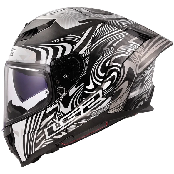 LS2 DRAGON KARBON ENTHUM SİYAH-GRİ KASK - 2