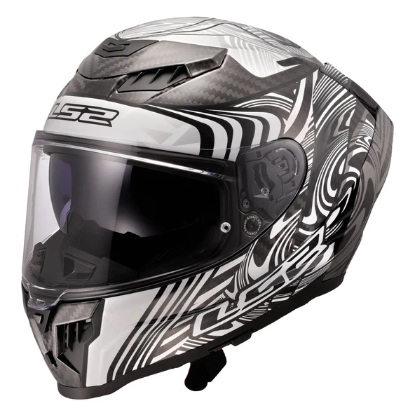 LS2 DRAGON KARBON ENTHUM SİYAH-GRİ KASK - 1