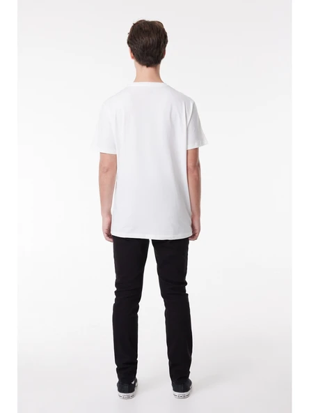 Lee Erkek Regular Fit Grafik Baskılı Beyaz Tişört ML65QAI12 - Resim 5