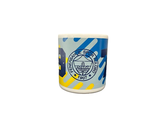 Fenerbahçe Lisanslı Kupa 1907 Yazılı Sarı Mug Hediyelik Ahşap Kutulu - 6