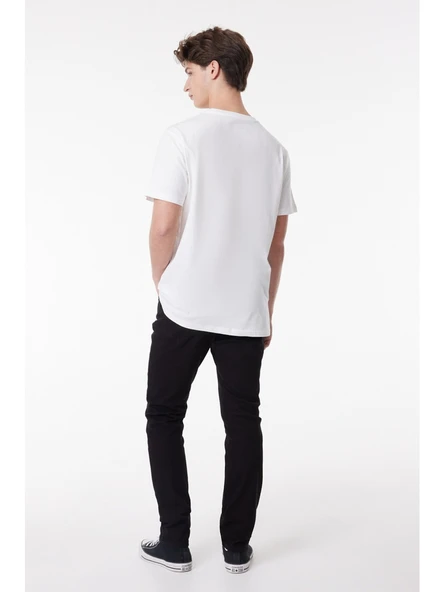 Lee Erkek Regular Fit Grafik Baskılı Beyaz Tişört ML65QAI12 - Resim 4