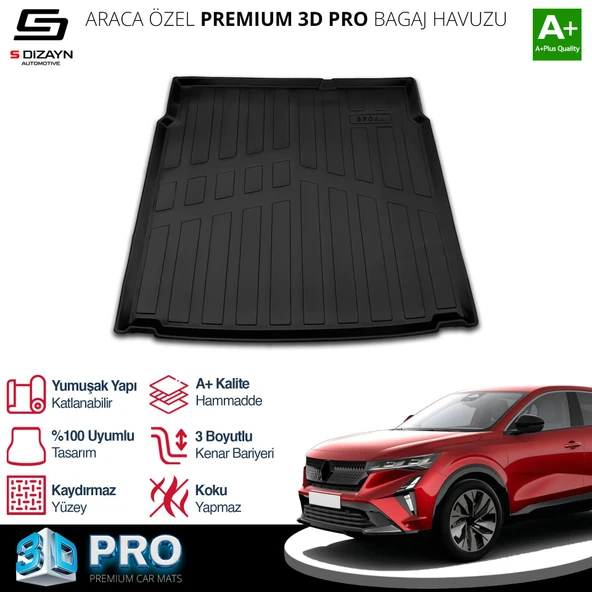 S-Dizayn Renault Rafale 3D Pro Bagaj Havuzu 2024 Üzeri A+ Kalite ürün görseli