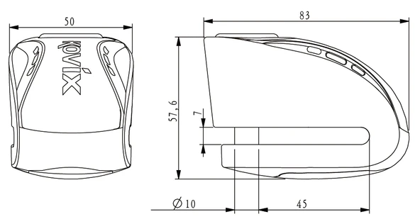 KOVIX KNX10-FG ALARMLI DİSK KİLİT YEŞİL - Resim 2