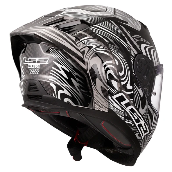 LS2 DRAGON KARBON ENTHUM SİYAH-GRİ KASK - 3