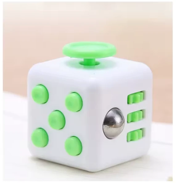 Fidget Cube-Yeni Nesil Stres Küpü Stres Oyuncağı Hand Game Yeşil - Beyaz - 2