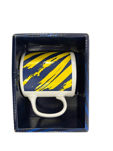 Fenerbahçe Lisanslı Kupa Lacivert Logolu Mug Hediyelik Ahşap Kutulu - 2