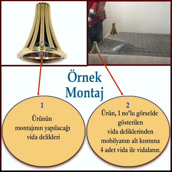 (4 ADET) İstanbul 12 cm Gold Altın Mobilya Kanepe Koltuk Tv Ünitesi Konsol Ayağı Ayak Ayakları - 3