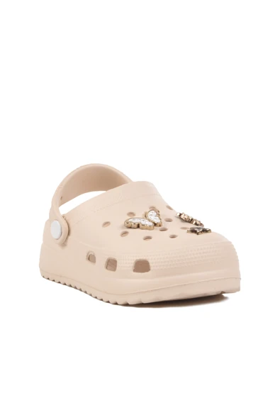 Ayakmod Ekru Hafif Kız Çocuk Sabo Terlik 205 F - Resim 3