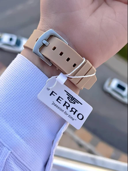 Ferro Silikon Kordon 5 Atm Suya Dayanıklı Fonksiyonları Aktif Spor Gençlere Özel Erkek Saati 1140.M3 - Resim 4