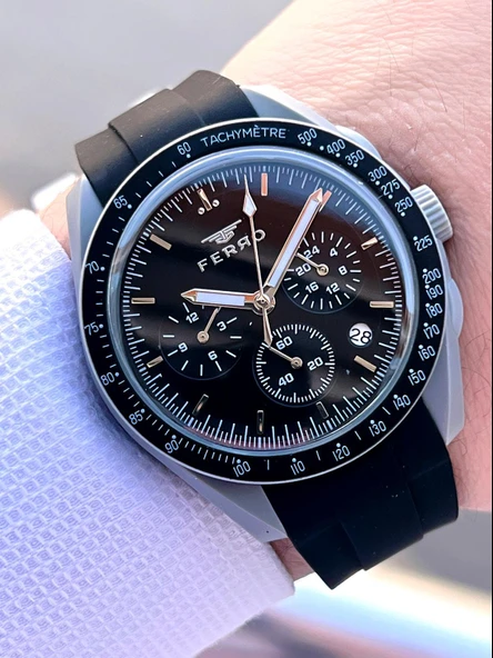 Ferro Silikon Kordon 5 Atm Suya Dayanıklı Fonksiyonları Aktif Spor Gençlere Özel Erkek Saati 1140.M1 ürün görseli