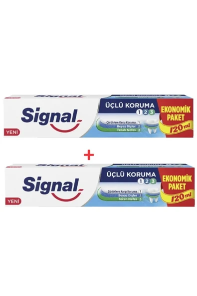 Signal Diş Macunu Üçlü Koruma 120 Ml x 2 Adet
