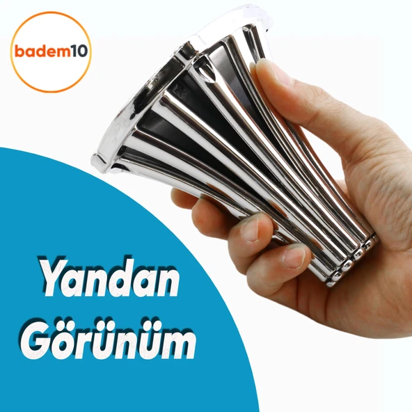 (4 ADET) İstanbul 12 cm Krom Mobilya Kanepe Koltuk Tv Ünitesi Konsol Ayağı Ayak Ayakları - Resim 8