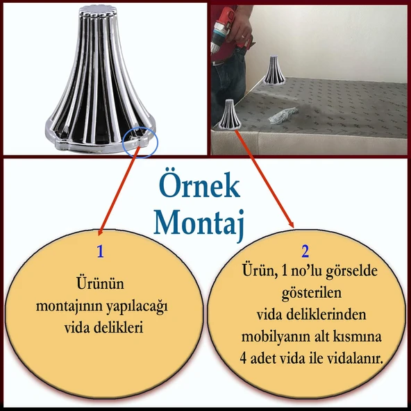 (4 ADET) İstanbul 12 cm Krom Mobilya Kanepe Koltuk Tv Ünitesi Konsol Ayağı Ayak Ayakları - Resim 3