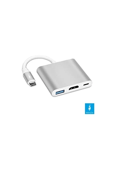 shaza 3in1 Type-c To Hdmı Hub Port Adaptör Pd Usb 3.0 4k Hdmı Çıkışlı Uyumlu - 2