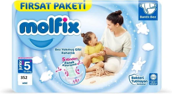 Molfix 5+ Numara Junior Plus 352'li Bebek Bezi