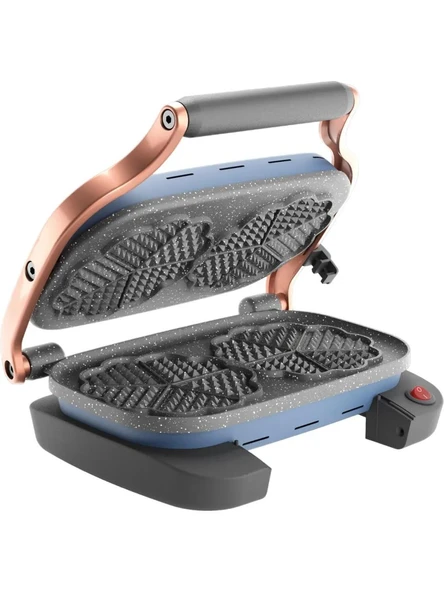 AKSU T62 VİNTAGE WAFFLE MAKİNESİ (MAVİ RENK) - Resim 3
