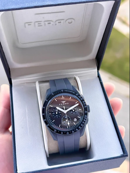 Ferro Silikon Kordon 5 Atm Suya Dayanıklı Fonksiyonları Aktif Spor Gençlere Özel Erkek Saati 1140.M2 - Resim 3