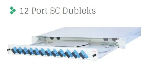 Full Set 12 Fiberli SM SC DX 1U Rack Tipi Fiber Panel ürün görseli 1