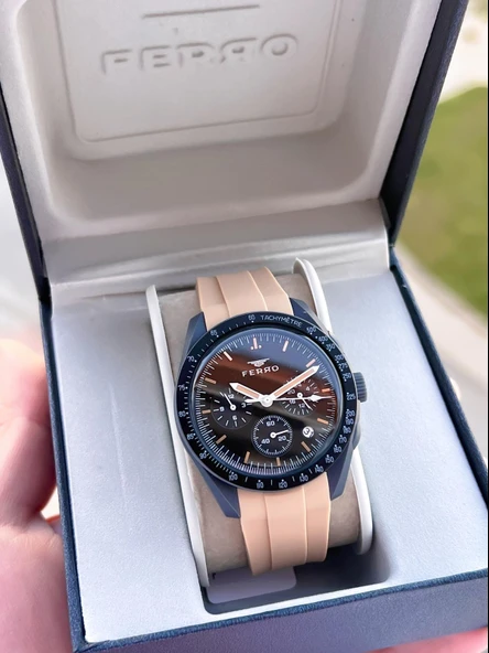 Ferro Silikon Kordon 5 Atm Suya Dayanıklı Fonksiyonları Aktif Spor Gençlere Özel Erkek Saati 1140.M3 - Resim 3