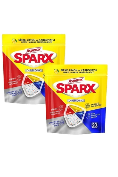 Asperox Sparx Bulaşık Makinesi Kapsülü 2 x 20'li