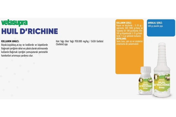 Hs Tarım Vetasupra Huil D'richine ( Hint Yağı ) 500gr - 2