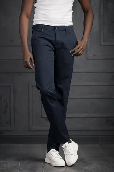 Slimfit Küçük Armürlü Yazlık Pamuklu Gabardin  Pantolon - 6