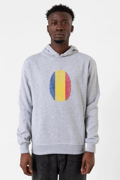 Romania Fingerprint Grimelanj Erkek Kapşonlu 3ip Sweatshirt ürün görseli