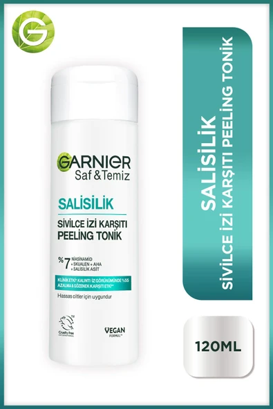 Garnier Salisilik Sivilce İzi Karşıtı Gözenek Sıkılaştırıcı Peeling Tonik Salisilik Niasinamid Skualen Aha 120 ml