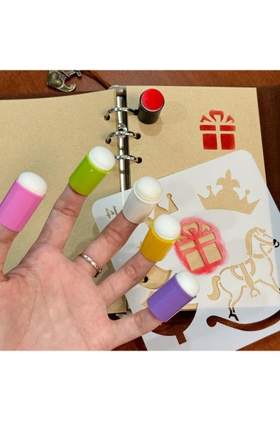 Parmak Fırçası Sünger Boyama Başlığı Stensil Şablon Kolay Boyama - 4