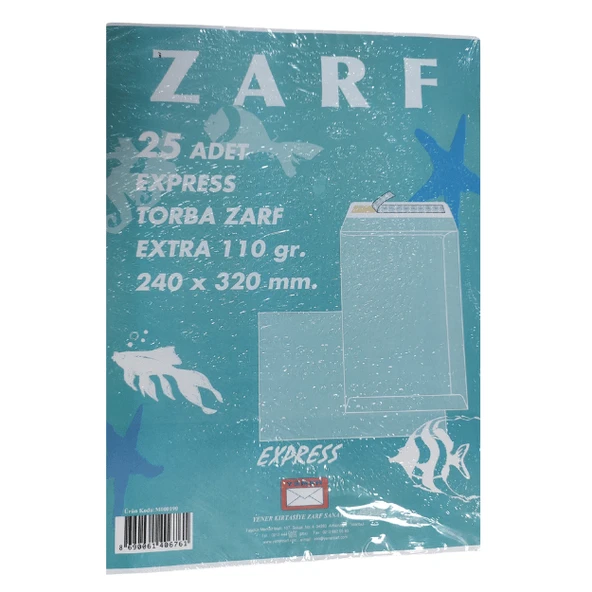 Zarf Yener Extra 240 X 320 110 Gr Zarf Beyaz 25'li