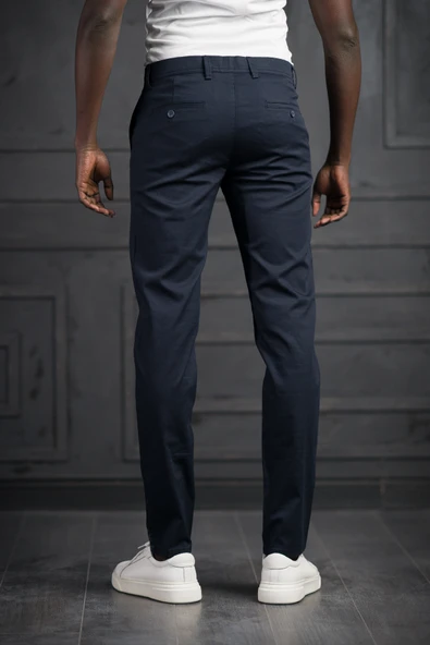Slimfit Küçük Armürlü Yazlık Pamuklu Gabardin  Pantolon - 10