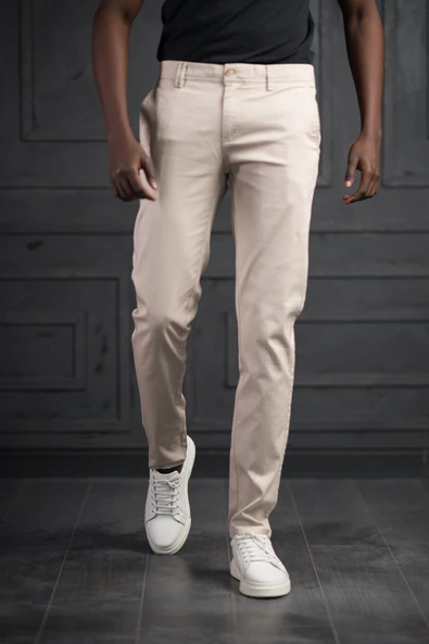 Slimfit Küçük Armürlü Yazlık Pamuklu Gabardin Pantolon - 5