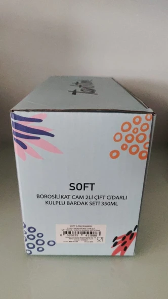 Tantitoni Borosilikat Cam 2Lİ Çift Cidarlı Kulplu Bardak Seti 350ML - 3