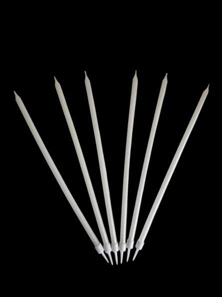 Beyaz Uzun Pasta Mumu 20 cm