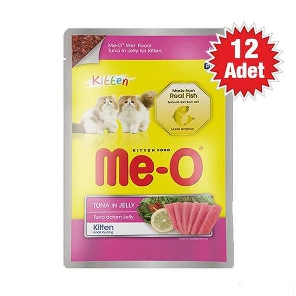 Me-O Pouch Kitten Ton Balıklı Yavru Kedi Yaş Maması 80 Gr x 12 Adet