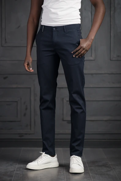 Slimfit Küçük Armürlü Yazlık Pamuklu Gabardin Pantolon - 8