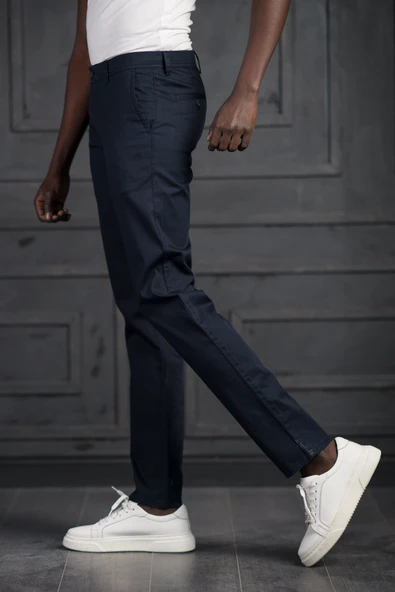 Slimfit Küçük Armürlü Yazlık Pamuklu Gabardin Pantolon - 7