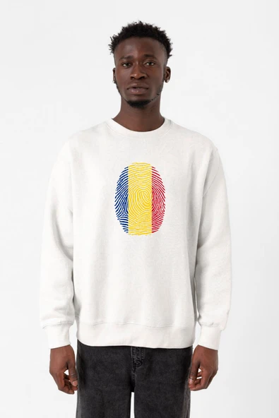 Romania Fingerprint Beyaz Erkek 2ip Sweatshirt ürün görseli