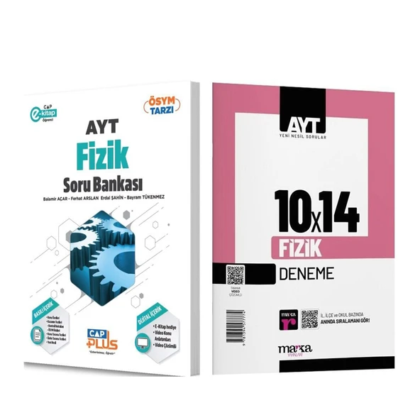 Çap Yayınları AYT Fizik Soru Bankası ve Marka Deneme Seti 2 Kitap